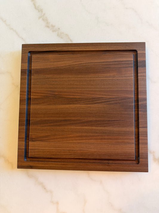 Walnut Cutting Board with Juice Groove 15" — The Cooper | Edge Grain Butcher Block